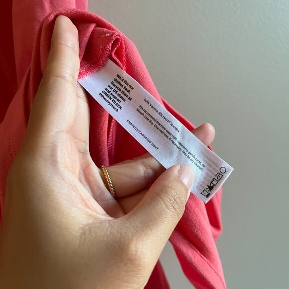 NEW Eileen Fisher Viscose Jersey PINK GRAPEFRUIT Tunic Top Short Sleeve Size S - Picture 3 of 5